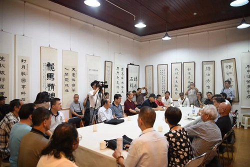 刘老苍丁文波书法艺术纪念展在鲁贻图书馆开幕
